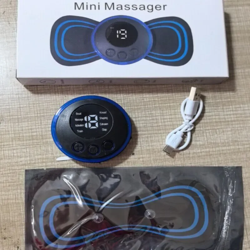 

Портативный EMS-массажер для шеи, электрическая импульсная терапия, снимает боли в шее и плечах, мини-массажный пластырь для шейного отдела позвоночника