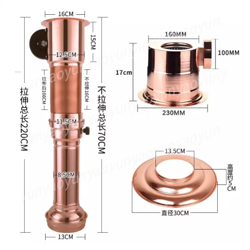 Retractable Exhaust Hood, Korean Oven Retractable Exhaust Pipe, Commercial Kitchen Exhaust Fan System