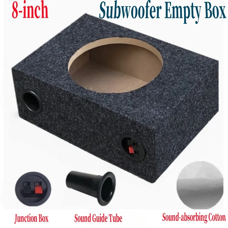 Caja vacía de subwoofer de 8 pulgadas, carcasa de woofer DIY para coche/hogar, caja de sonido de graves de madera de 1 pieza, caja de subwoofer pasiva de rango completo, agujero de 185mm