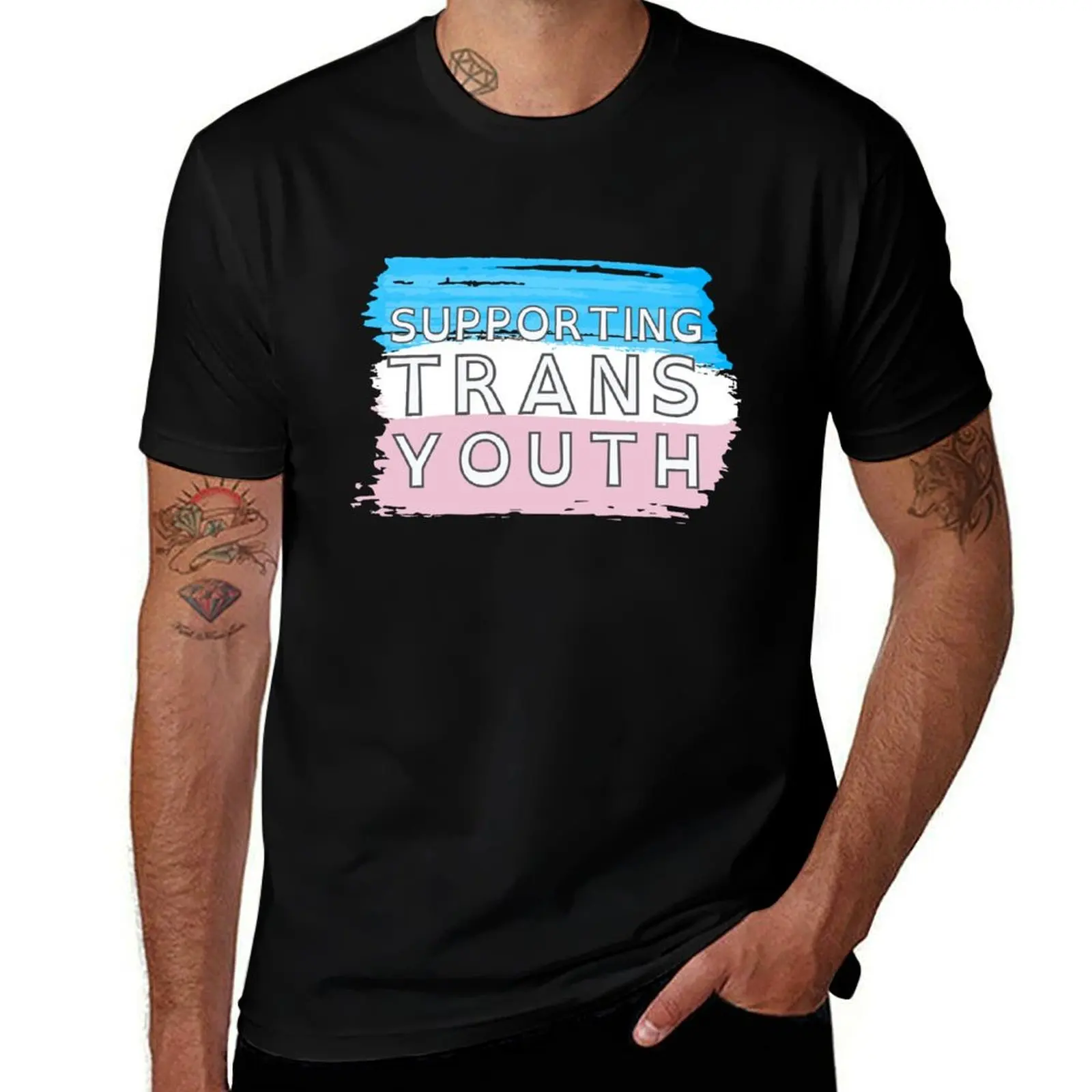 Supporting Trans Youth - Paint T-Shirt Personalized t-shirt quick-drying sweat quick drying mens clothes