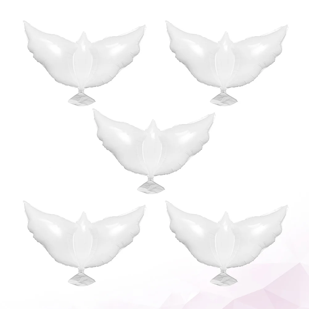 

5Pcs Aluminum Foil White Dove Balloons Peace Shape Party Decor Wedding Birthday Photo Props Festival Supplies Foil Balloons