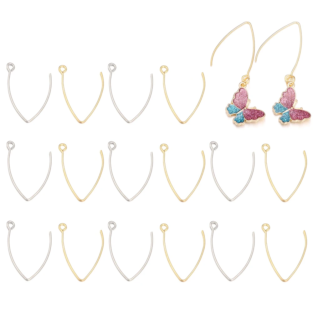 

20-50pcs Stainless Steel French V-shaped Ear Hook Gold/Silver Fashionable Anti Allergic Lightweight Ear Hook DIY Jewelry Earring