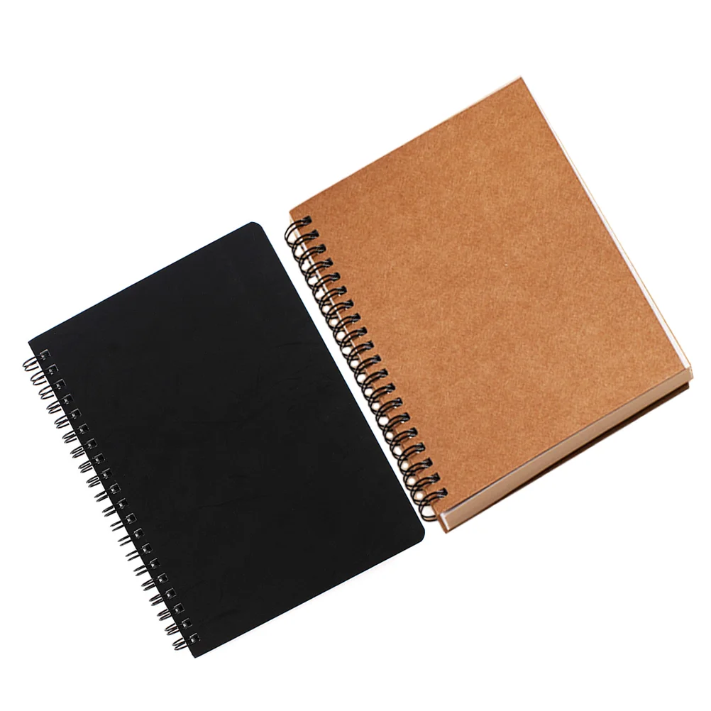 

2 Pcs Simple Coil Blank Book Student Notebooks Painting Paper Design Sketchbooks