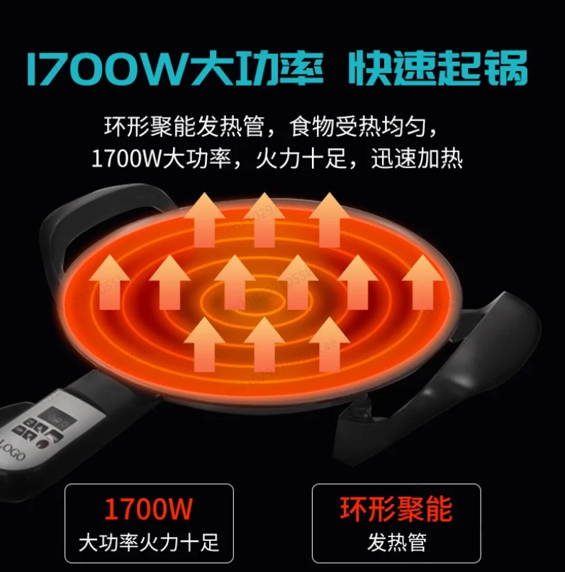 Electric Mitad Griddle  16 Inch, 220V 60Hz 1700W Pancake and Crepe Maker