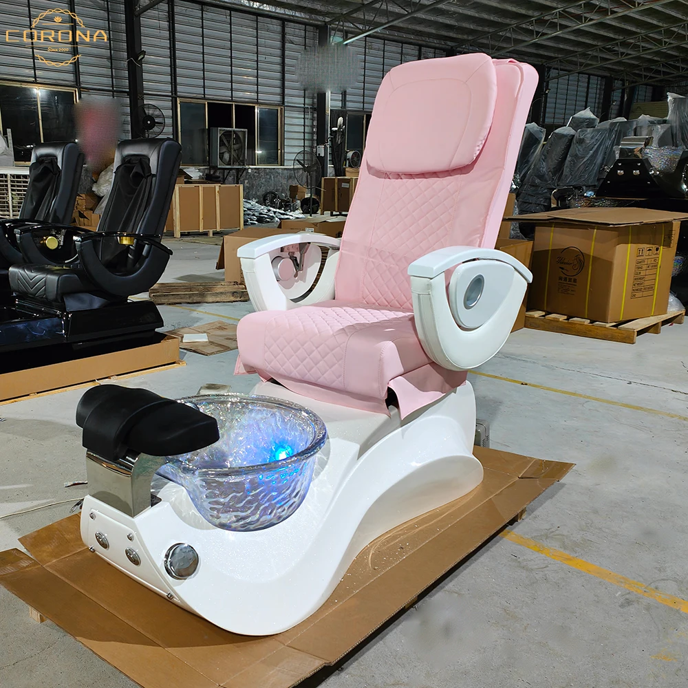 Nail Salon Furniture Pink Foot Spa Massage Pedicure Chair Luxury