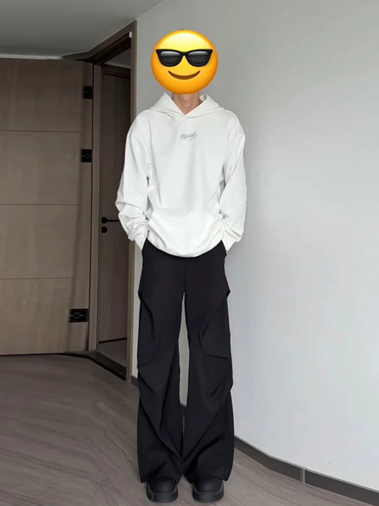 

Bla Pleated Casual Men's Pants Autumn High-End Feeling Knife Flared Trousers Korean Sle Trendy Deconstructed Suit Pants