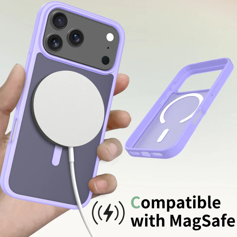 Suitable for Apple 16 Pro phone case, iPhone 17 skin sensitive magnetic phone case, anti drop protective cover, silver shield
