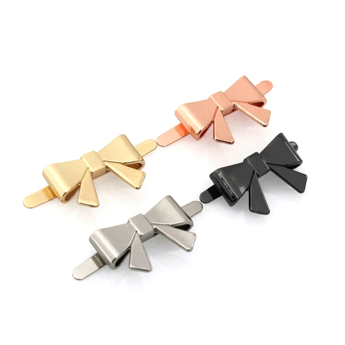 2pcs Metal Bowknot Buckle Fashion Durable Shoes Clip Clasp for DIY Handbag Bag Garments Hardware Closure Bag Parts Accessories