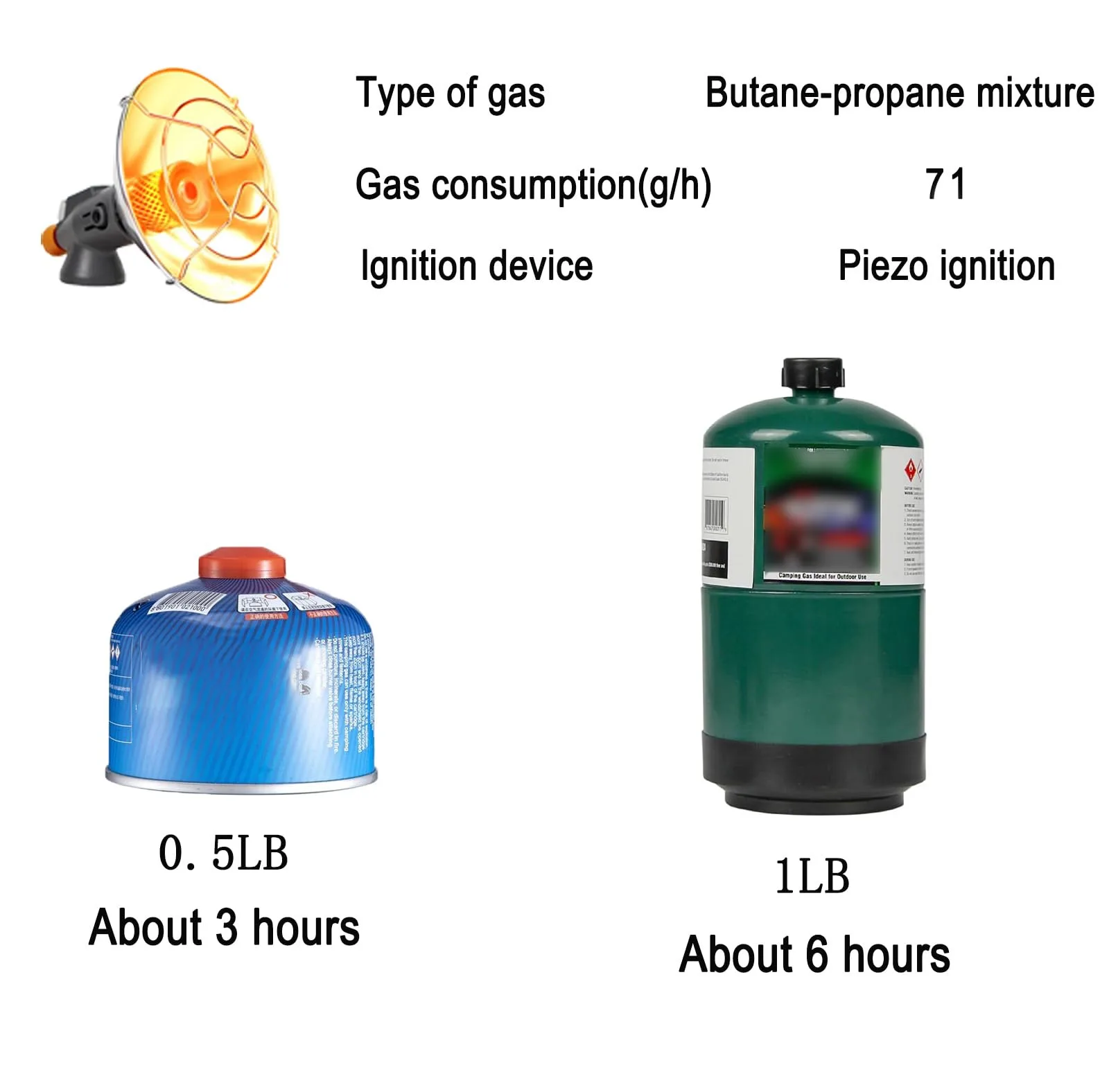  Butane Heater Electronic Ignition Fuel Conversion Suitable Small Heater Portable Car Fishing Insulation Instant Grill