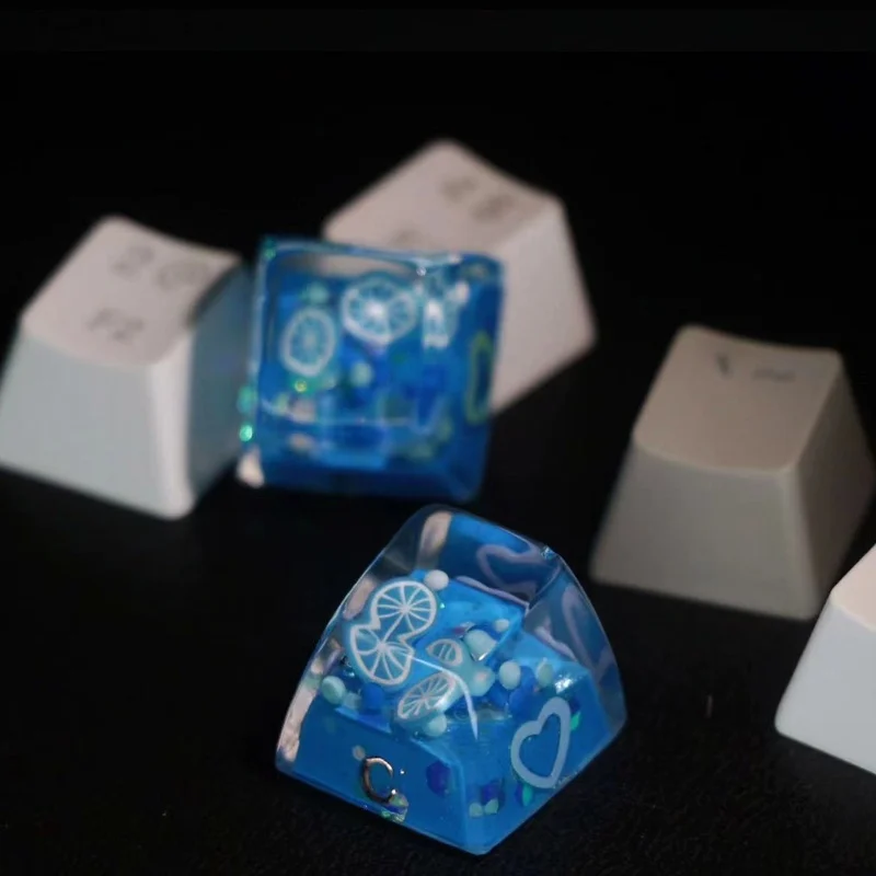 Personalized Creative Resin transparent Lemon Leycap SA High ESC Blue Translucent Gaming Mechanical Keyboard Keycap