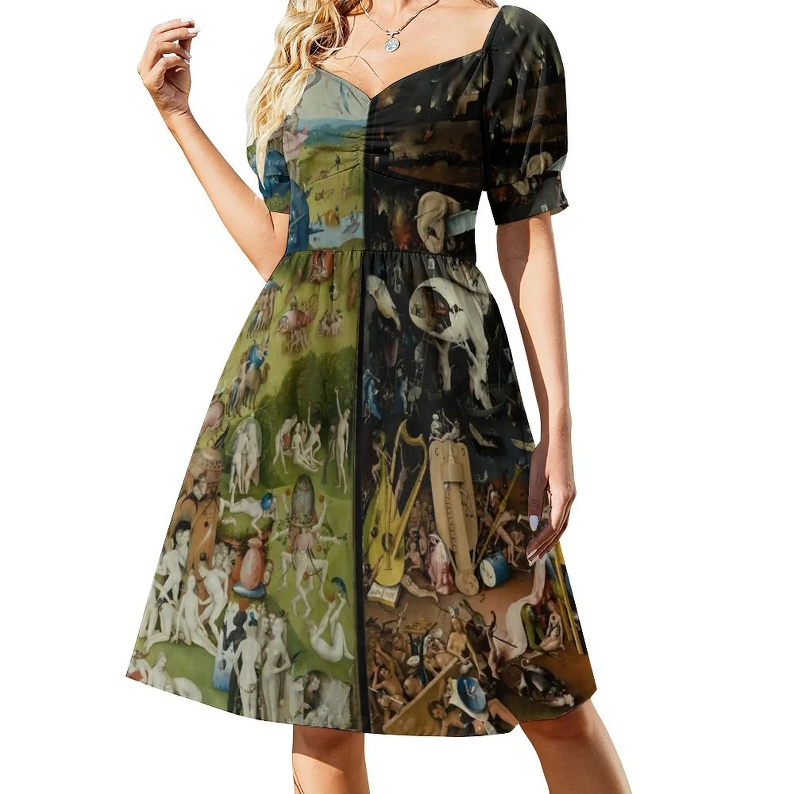 The Garden of Earthly Delights (1) - Hieronymus Bosch Short-Sleeved Dress dress women summer 2025 Female dress