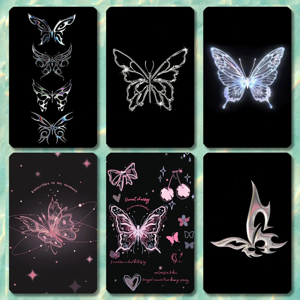 

Y2K Butterfly Cool Stickers Cartoon Credit Card Visa Debit Bank Charge Card Bus Metro Waterproof Sticker Decal Decoration