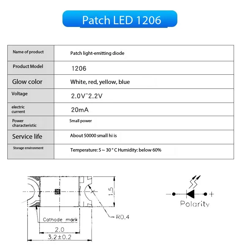 100pcs/lot 0402 0603 0805 1206 3528 5050 5730 3020 3014 4014 SMD LED Red Yellow Green White Blue Orange Light Emitting Diode