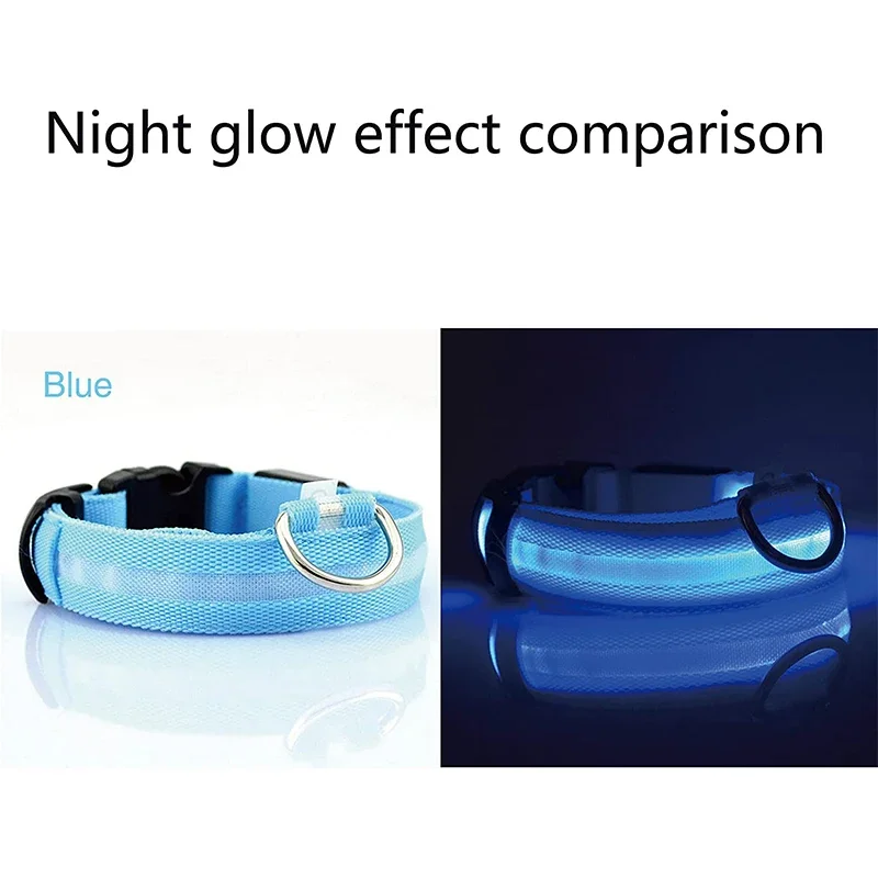 LED Glowing Dog Collars Rechargeable Waterproof Luminous Collar Adjustable Dog Night Light Collar Pet Dog Safety Necklace