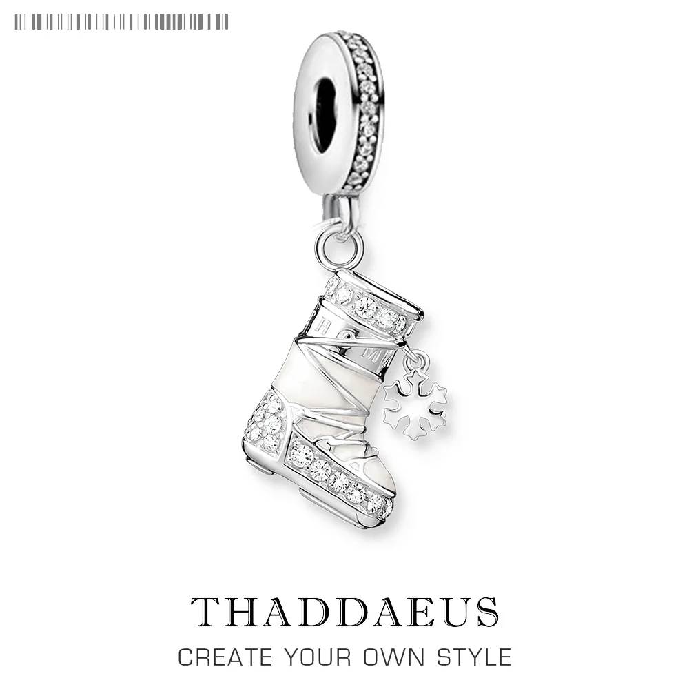 

Подвеска-шарм «Белые снежные сапоги» из стерлингового серебра 925 пробы, изысканное ювелирное украшение, модный подарок для девочек и женщин