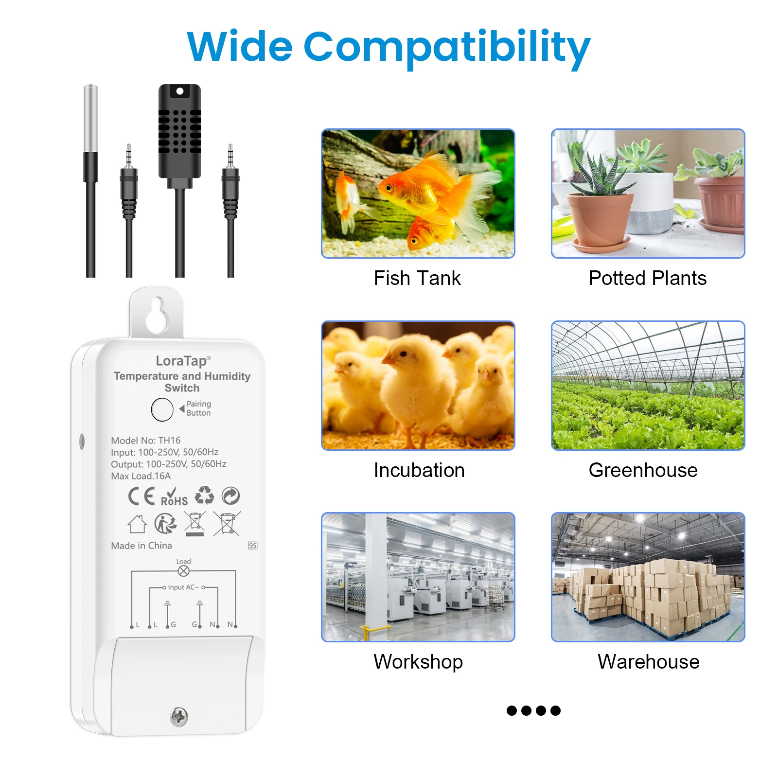 LoraTap Tuya Smart modulo interruttore temperatura e umidità dispositivi On/Off Wifi Wireless Voice Control di Alexa Google Home