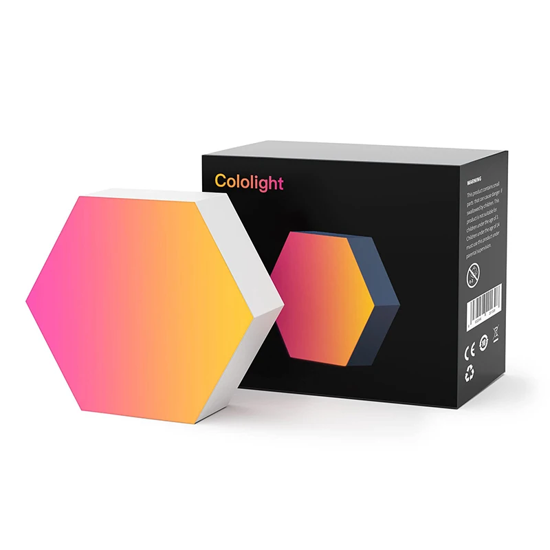 Intelligent Hexagonal Wall Lamp RGB Color Changing Environment Night Light DIY Shape Music Rhythm Game Room Decoration