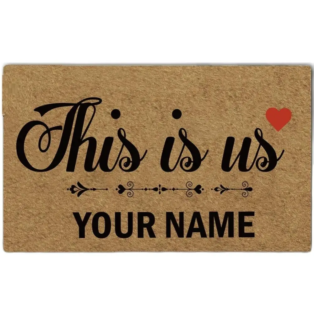 

Personalized Indoor Outdoor Doormat with Custom Monogram name Design Home Office Welcome Mat This is Us for Name mat