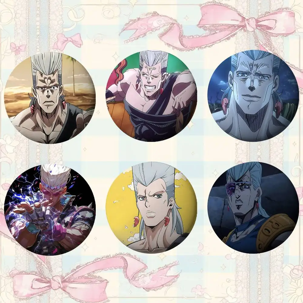 Jean Pierre Polnareff Badges Fans' Cartoon Lapel Pins Brooch Emblem Trinkets Gifts Folks Backpack Decor Jewelry Pieces