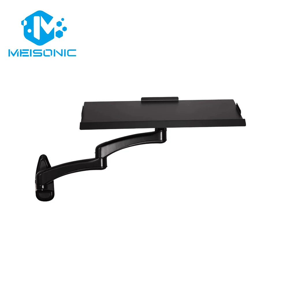 FE112KB-W Industrial Aluminum Alloy Wall Mount Keyboard Tray 90 Degrees Tilt Angle 8kg Load Capacity Easy Monitor