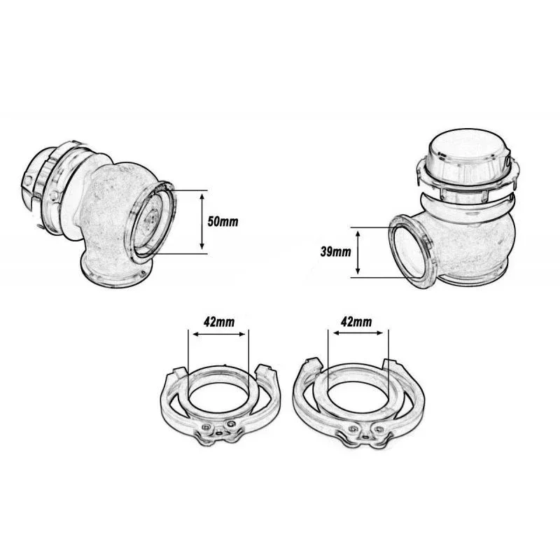 Universal 44MM Top Steel V-Band External Wastegate Flange For Turbo Supercharger Exhaust Manifold Tuning Parts
