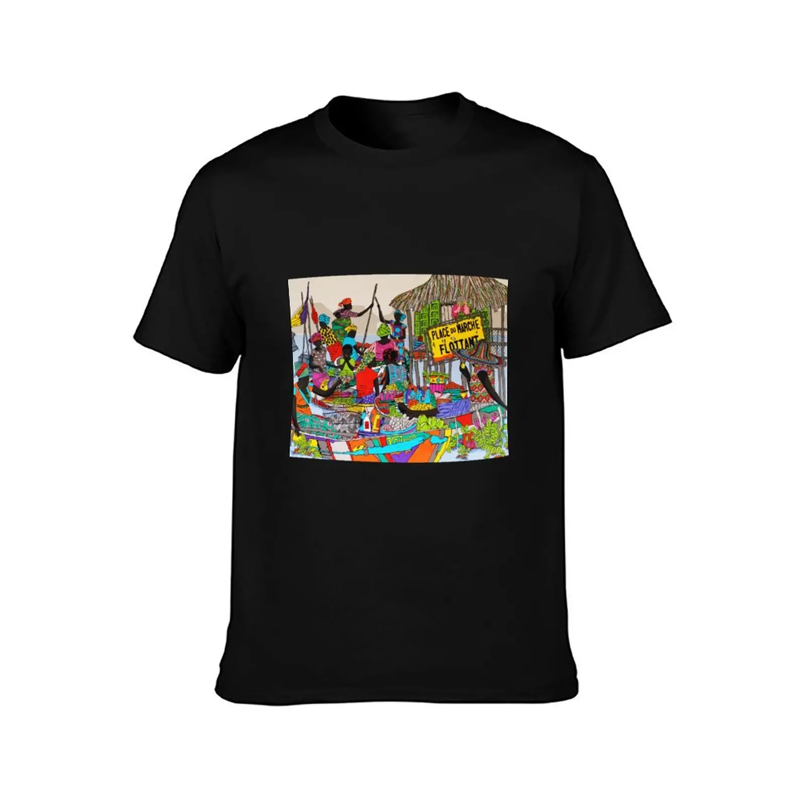 My floating market T-Shirt Casual Daily Wear Short Sleeve Top T-Shirt