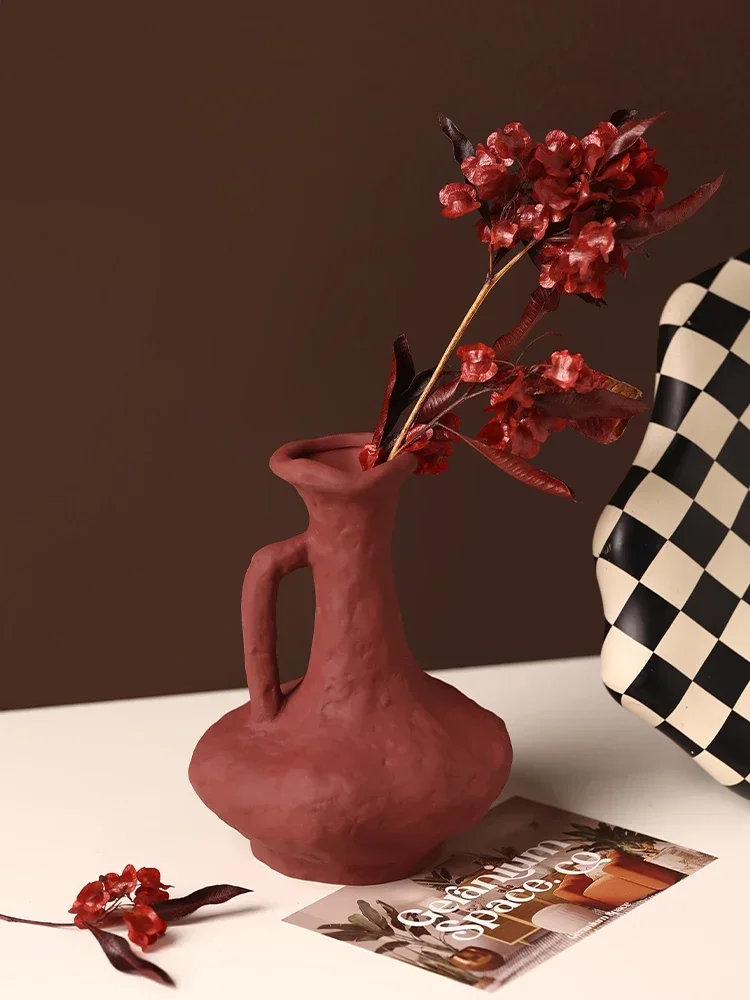 Ceramic Vase Home Decoration Retro Art Flower Arranger Shoot Props Office Decoration Decoration Maison  Plant Pot Room Decor