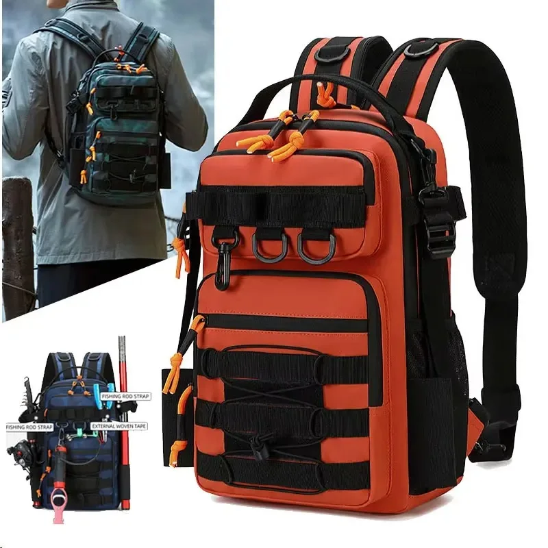 Men's Fishing Tactical Backpack Outdoor Camping Sports Bag Hiking with Molle System Fish Lure Tackle Bag for Climbing Travel
