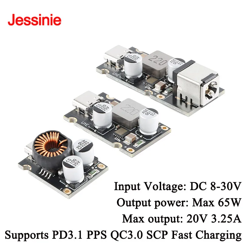 PD65W 65W Fast Charger Module DC 8-30V Buck Step Down Type-C Supports PD3.1 PPS QC3.0 SCP Fast Charging Board PCB