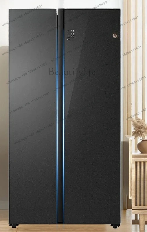 The opposite door is embedded in the refrigerator, and the color crystal first-level frequency and wet storage double door type