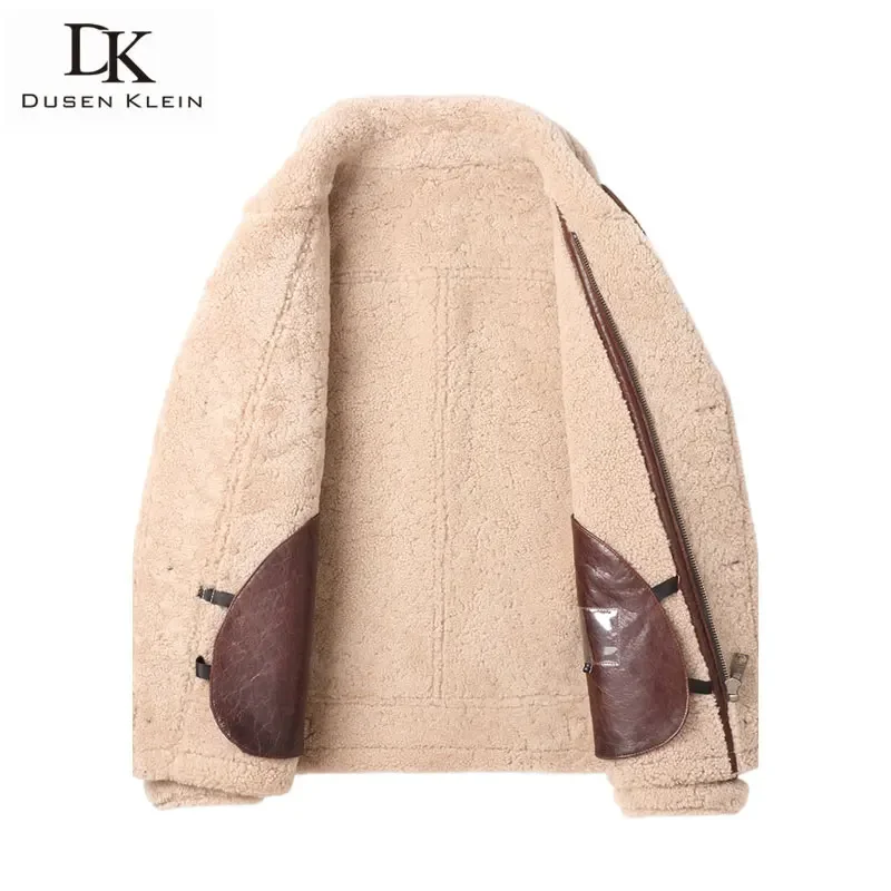 Men Genuine Leather Coat 2023 New Male Wool Liner Winter Warm Shearling Jackets Luxury Sheepskin leather Outerwear YT-2305