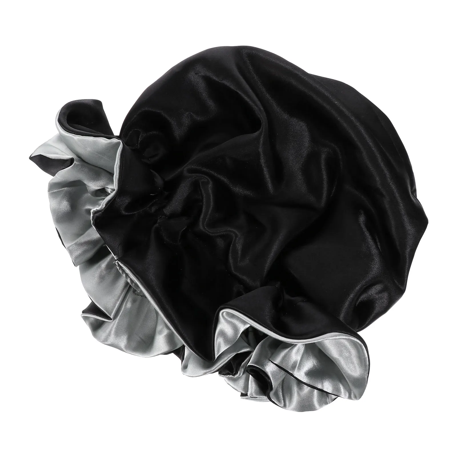 

Double Layer Satin Bonnet Sleeping Hat For Women Hair Loss Prevention Adjustable Breathable Hair Care Cap Bathing