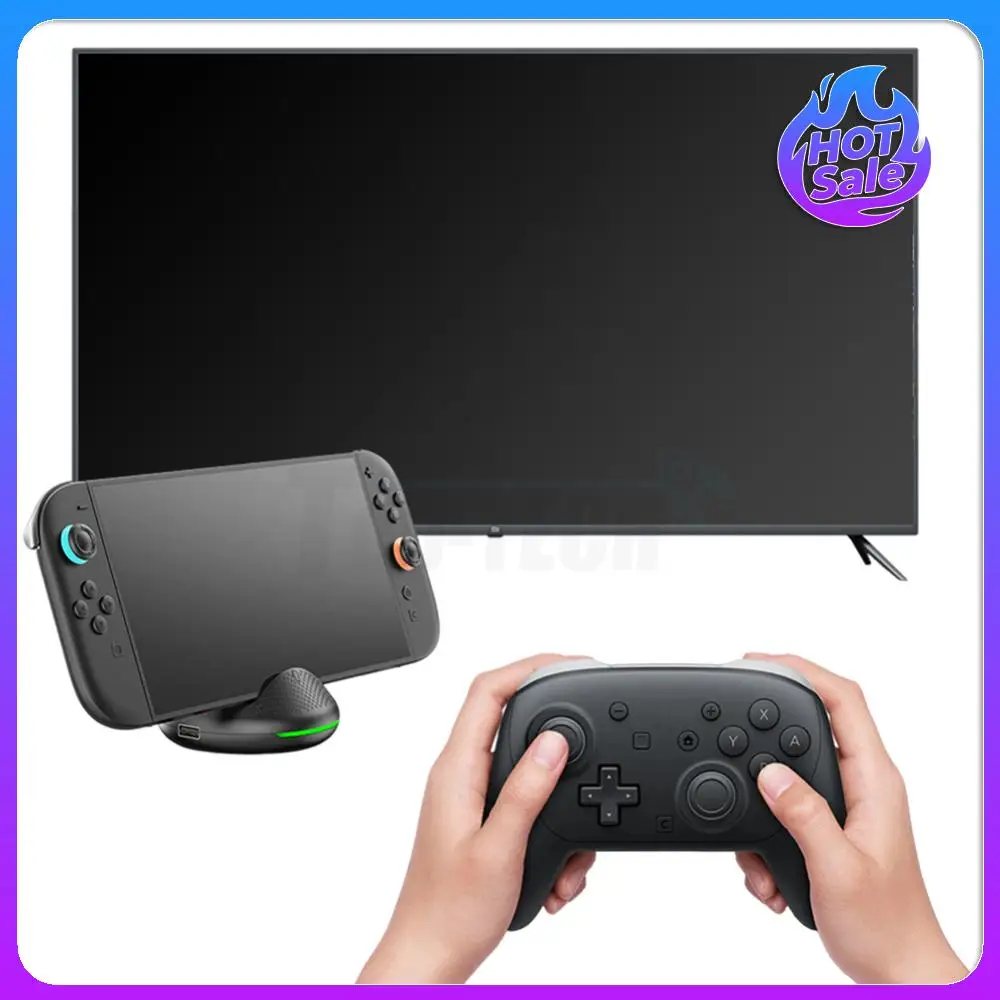 แท่นชาร์จทีวีแท่นชาร์จ W/เอาต์พุตที่รองรับ HDMI 4K/พอร์ต Type C/พอร์ต USB แท่นวางทีวีแบบพกพาสําหรับสวิทช์ 2