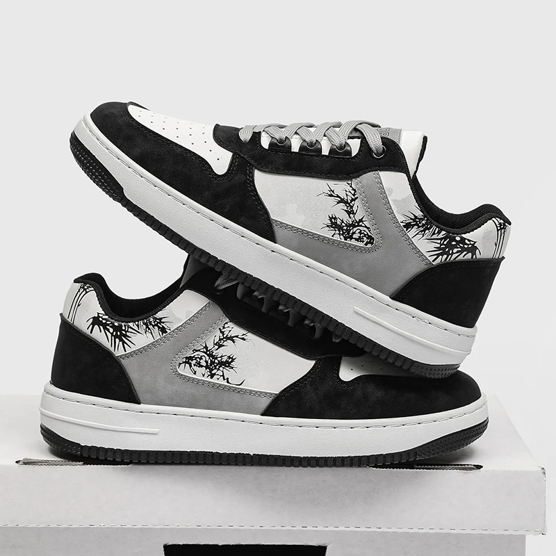 

Мужские туфли для доски, новинка 2025 года, классические повседневные удобные спортивные туфли на открытом воздухе со шнуровкой, белые модные прогулочные туфли для мужчин