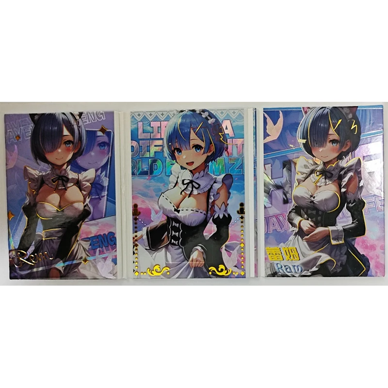 Anime Goddess Story Rem Raiden Shogun Kafka Shenhe Kamisato Ayaka Tri-Fold Book Cards Collectible Cards Christmas Birthday Gifts