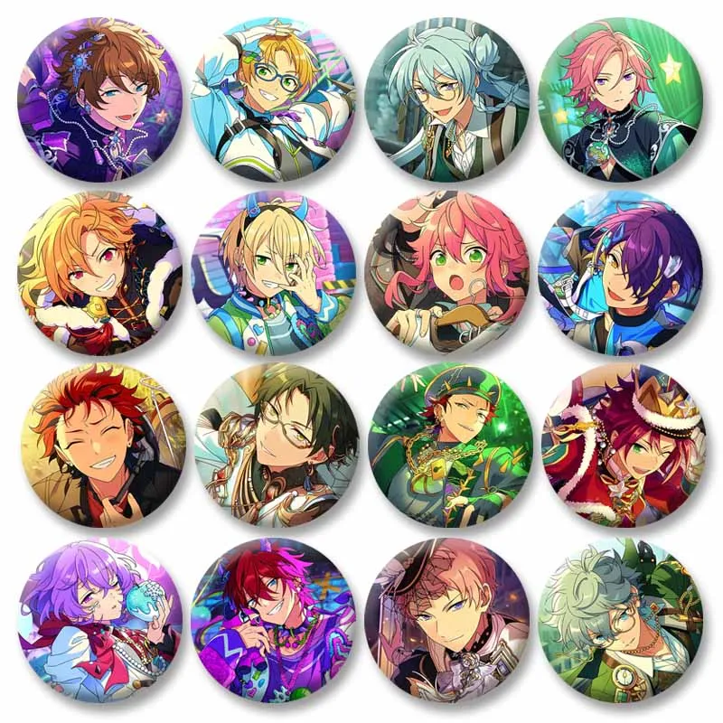 Ensemble Stars 2 Coin Brooches on Backpack Clothing Accessories Creative Cartoon Boys Badges Custom Pins Jewelry Gift for Kids