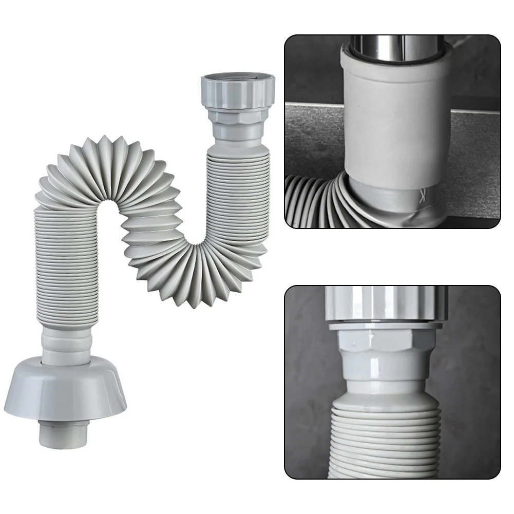 Flexible Sink Drain Pipe Retractable Deodorant Sewer Drainage Water Hose Wash Basin Drainer Bathroom Kitchen Accessories
