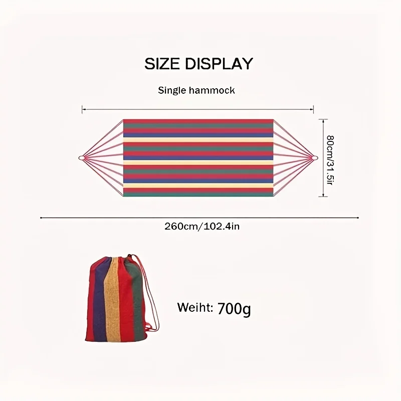 Trwały hamak mieści do 450 funtów, przenośny hamak z torbą podróżną, idealny na zewnątrz/wewnątrz Patio na podwórku (102,36x31,5 cala)