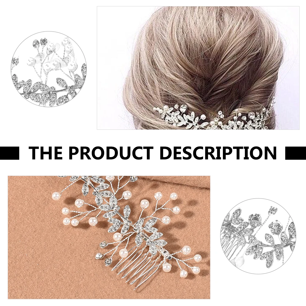 

1Pcs Captivating Bridal Hair Comb Stunning Floral Crystal Hair Accessory Elegant Wedding Decor