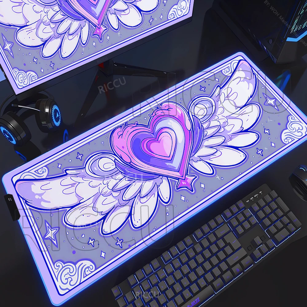 

RGB Love Mousepad Large Keyboard TableMat Gaming Computer Desk Mat Xxl Gamer E-Sports Mouse Pad For Girls PC Desk Accessories