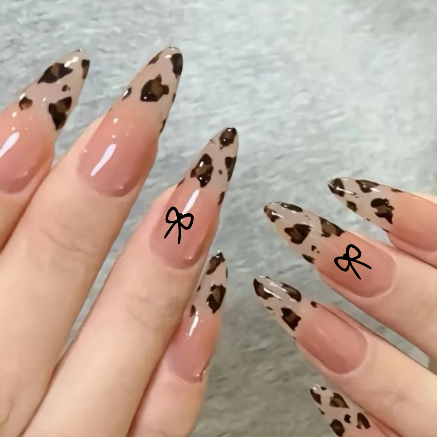 3pc popular leopardo impressão 3d adesivos de unhas bonito animal impressão diy manicure suprimentos francês coreano ouro preto arco unhas arte decalques