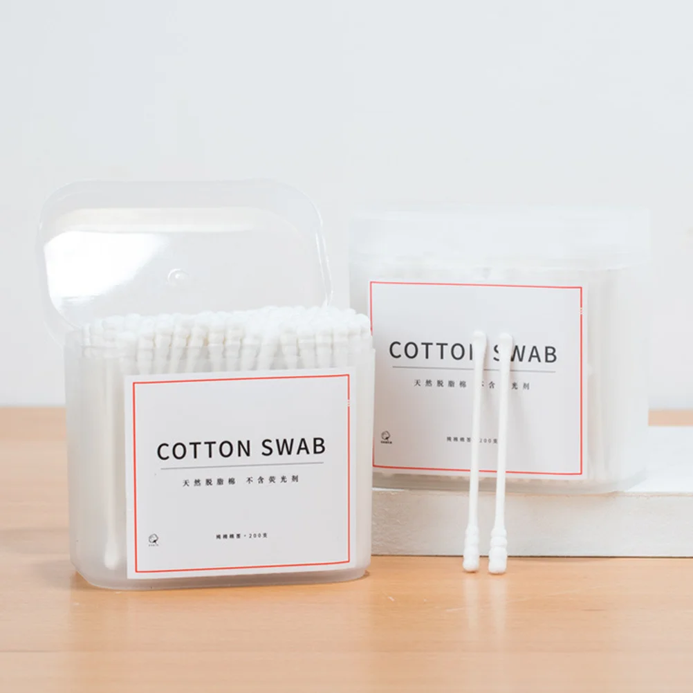 

200Pcs Eco-Friendly Disposable Cotton Swabs Double-Tipped for Daily Use in Beauty and Hygiene Ear Pick Cotton Swab