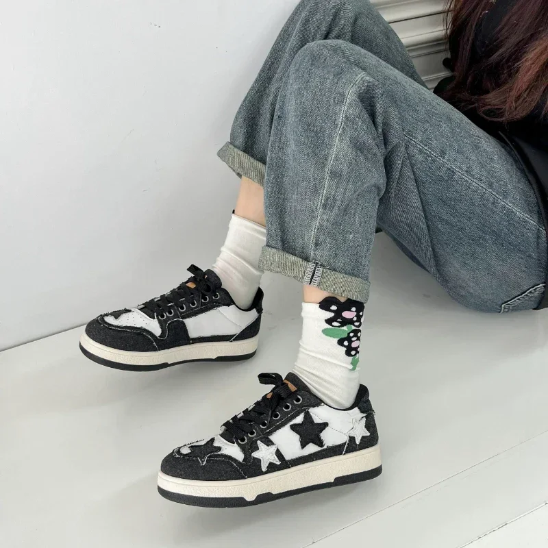2024 Spring and Autumn Fashion New Comfortable Breathable Platform Lace-up Round Toe Sports Shoes Zapatos Mujer