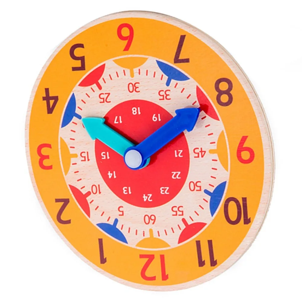 Wooden Material Wooden Teaching Clock Teaching Function Cognitive Learning Educational Toy Clock Improve Observation