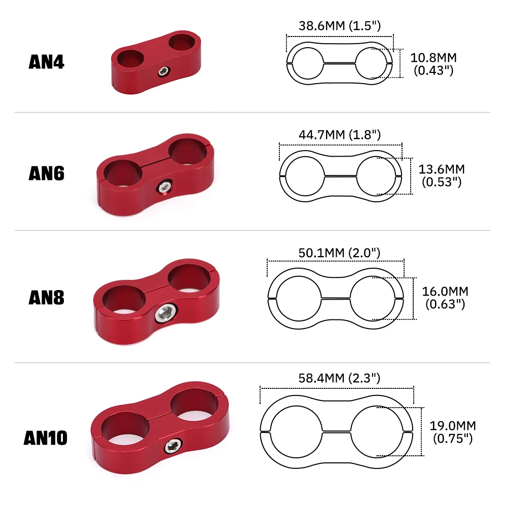 1 قطعة العالمي AN4 AN6 AN8 AN10 AN12 البليت النفط الوقود خرطوم المياه أنبوب فاصل مقسم المشبك الألومنيوم خط فاصل HT-SLJN01