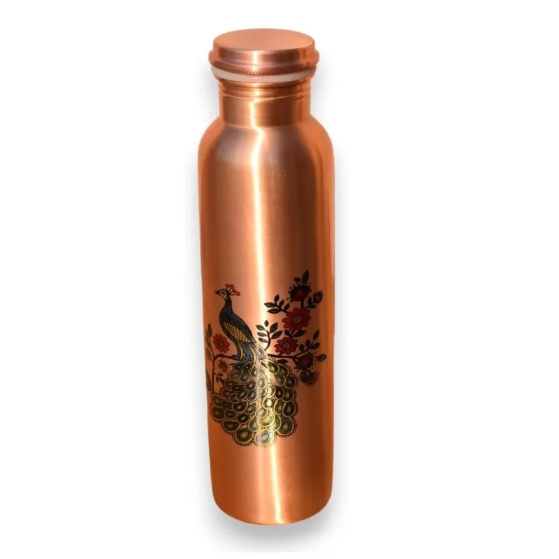 Vintage Copper Pattern Plastic Drinkware Set 1L Leak Proof Bottle for Outdoor Travel Home
