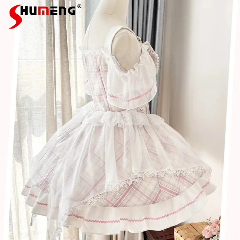 

Japanese Rojita Sweet Design Elegant Stage Costume Dress Lolita Cute Y2k Strap Lace Dress Princess Y2k Slim Fit Vestidos Mujer