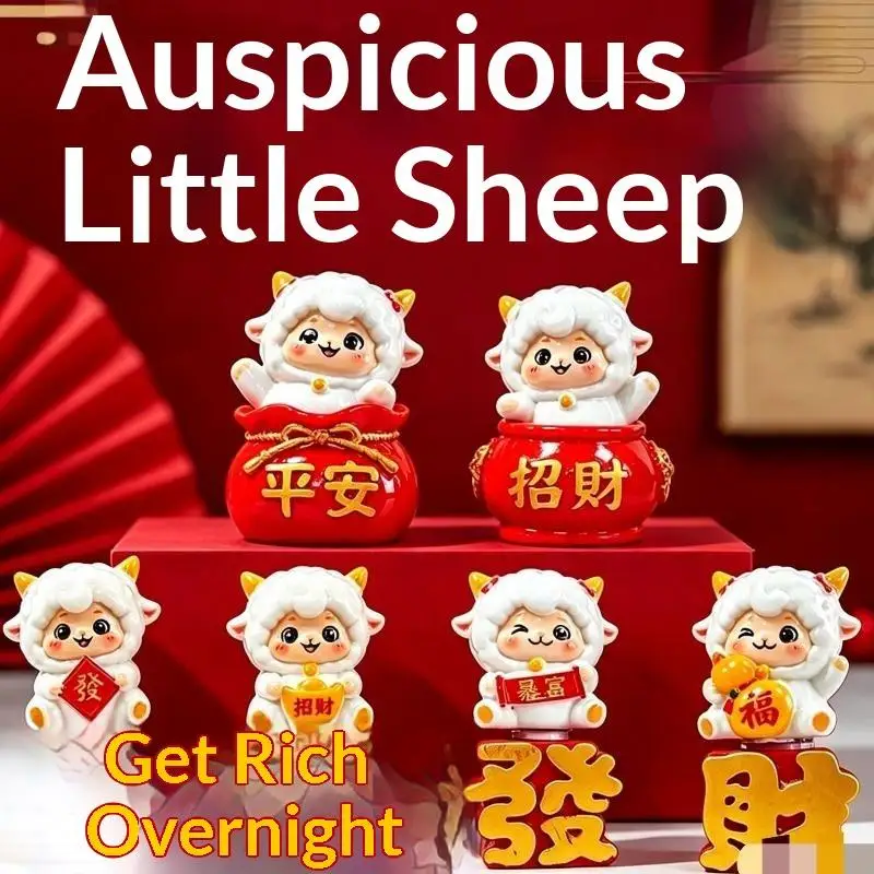 Lucky Sheep Goat Resin Figurine 2027 Chinese New Year Lunar New Year Mascot Statue Desk Ornament Home Decor Gift