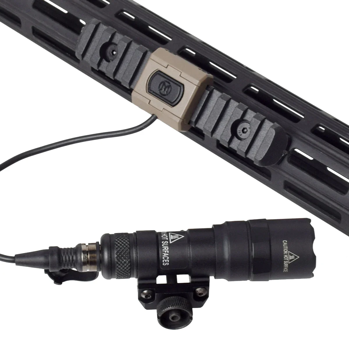 Tactical ModButton Pressure Remote Switch Tail Fit Mlok Keymod Picatinny Rail PEQ15 DBAL A2 Laser SureFire M300 M600FlashLight