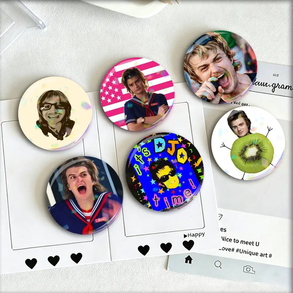 Actor Joe cool Keery  Laser Badge Creative Pins Brooch for Bag Clothes Hat Decor Gifts Fans Collect
